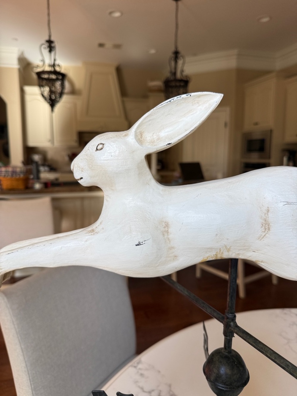 Decorative White Rabbit Weathervane Accent - Home Accents - Picture 3 of 3